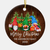 Décoration En Céramique Brush Script Noël Lumières Bois Gnomes (Devant)