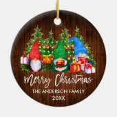 Décoration En Céramique Brush Script Noël Lumières Bois Gnomes (Dos)