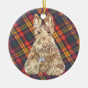 Décoration En Céramique Buchanan Tartan Scottie