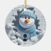 Décoration En Céramique Buck-Tooth Snowman 3D (Devant)