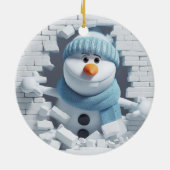 Décoration En Céramique Buck-Tooth Snowman 3D (Dos)