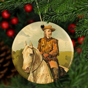 Décoration En Céramique Buffalo Bill Cody à cheval Noël