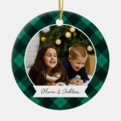 Décoration En Céramique Buffalo Plaid double face photo personnalisée (Devant)