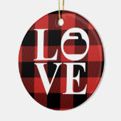 Décoration En Céramique Buffalo Plaid Love Curling Christmas Ornament (Gauche)