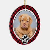 Décoration En Céramique Buffalo Plaid Photo Monogramme Animal Christmas (Droite)