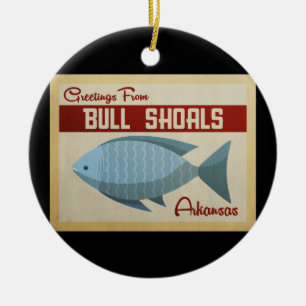 Décoration En Céramique Bull Shoals Blue Fish Vintage voyage