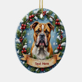 Décoration En Céramique Bulldog Christmas Ornament (Droite)