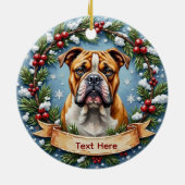 Décoration En Céramique Bulldog Christmas Ornament (Dos)