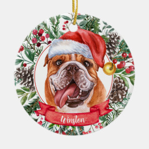 Décoration En Céramique Bulldog Personnalisé Nom de l'ornement en céramiqu