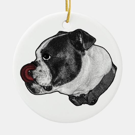 Décoration En Céramique Bulldog Ruby Objet de collection (Devant)