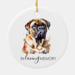Décoration En Céramique Bullmastiff chien de compagnie mémorial aquarelle