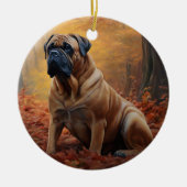Décoration En Céramique Bullmastiff en automne Feuilles automne Inspire (Devant)