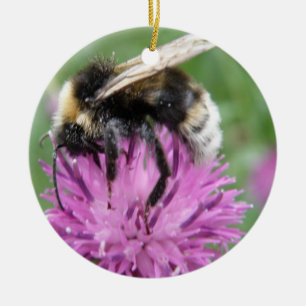 Décoration En Céramique Bumblebebe sur une Thistle Custom Anniversaire