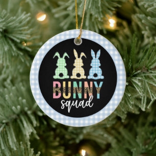 Décoration En Céramique Bunny Squad Chasse aux oeufs de Pâques Cute Bunn