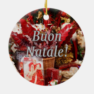 Décoration En Céramique Buon Natale ! Joyeux Noël dans le wf italien