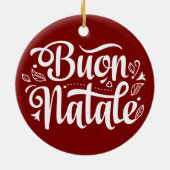 Décoration En Céramique Buon Natale Simple Rouge Italien Noël (Dos)