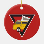 Décoration En Céramique bus jaune classique triangle (Dos)