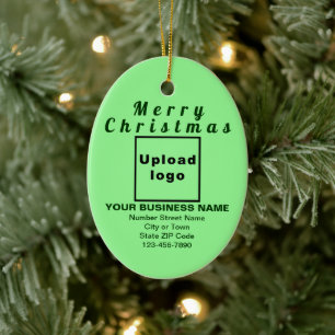 Décoration En Céramique Business Christmas Light Oval vert