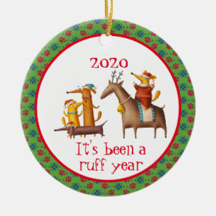 Décoration En Céramique Ça a été une année rude Chiens 2020
