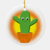 Décoration En Céramique Cactus Cartoon Noël (Dos)