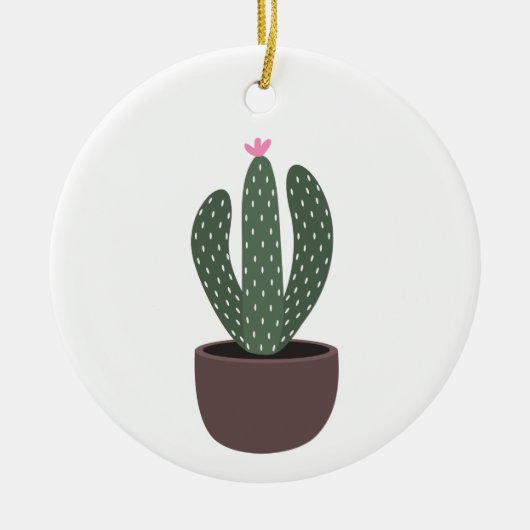 Décoration En Céramique Cactus en pot (Devant)