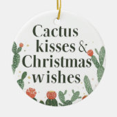 Décoration En Céramique Cactus Kisses & Christmas Wishes – A Double-Sided  (Devant)