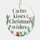 Décoration En Céramique Cactus Kisses & Christmas Wishes – A Double-Sided  (Gauche)