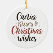 Décoration En Céramique Cactus Kisses & Christmas Wishes – A Double-Sided  (Dos)