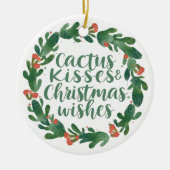 Décoration En Céramique Cactus Kisses & Christmas Wishes – A Double-Sided (Devant)