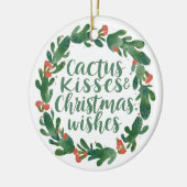 Décoration En Céramique Cactus Kisses & Christmas Wishes – A Double-Sided (Gauche)