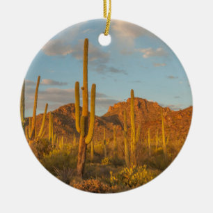 Décoration En Céramique Cactus saguaro au coucher du soleil, Arizona