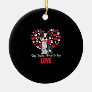 Décoration En Céramique Cadeau Amoureux des chiens Pour Les Femmes Mon Bos