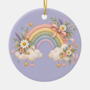 Décoration En Céramique Cadeau Arc-en-ciel à l'aquarelle – Nuage Charmant