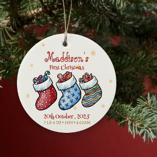 Décoration En Céramique Cadeau commémoratif pour le premier Noël de bébé a