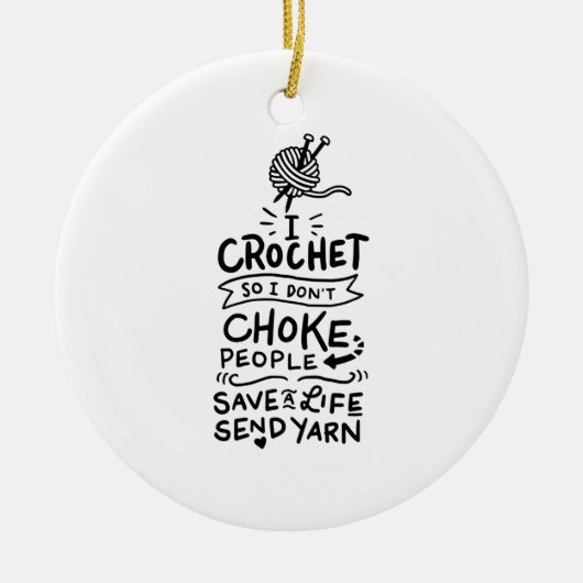 Décoration En Céramique Cadeau Crochet Crocheter (Devant)