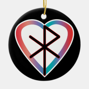 Décoration En Céramique Cadeau d'amour Viking Bindrune