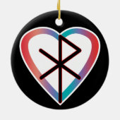 Décoration En Céramique Cadeau d'amour Viking Bindrune (Dos)