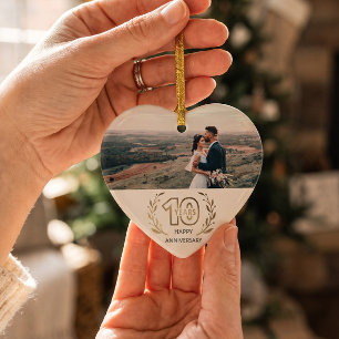 Décoration En Céramique Cadeau de 10 ans d'anniversaire de mariage pour co