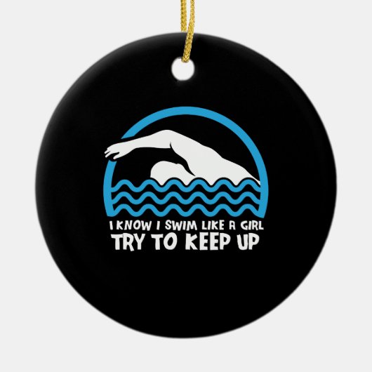 Décoration En Céramique Cadeau de natation (Devant)