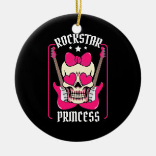 Décoration En Céramique Cadeau de Noël Crâne de Princesse Rockstar