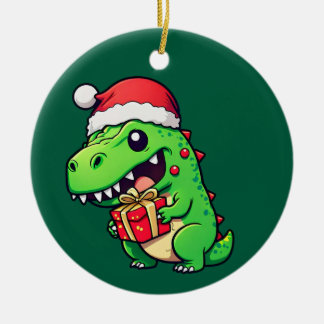 Décoration En Céramique Cadeau de Noël donnant des dinosaures