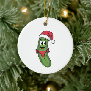 Décoration En Céramique Cadeau de Noël drôle de bikini de cornichon de Noë