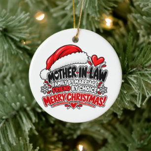 Décoration En Céramique Cadeau de Noël drôle pour belle-mère Famille Vacan