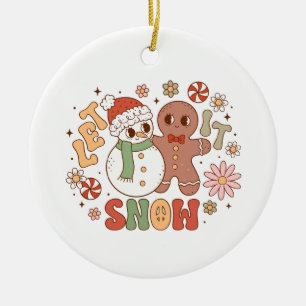 Décoration En Céramique Cadeau de Noël Laisser neiger