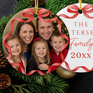 Décoration En Céramique Cadeau de Noël mémorable de photo de famille avec