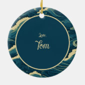 Décoration En Céramique Cadeau de Noël personnalisé (Dos)