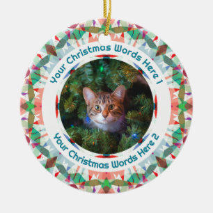 Décoration En Céramique Cadeau de Noël personnalisé avec photo de famille 