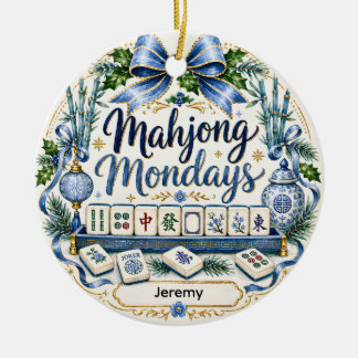Décoration En Céramique Cadeau de Noël personnalisé en forme de Mahjong