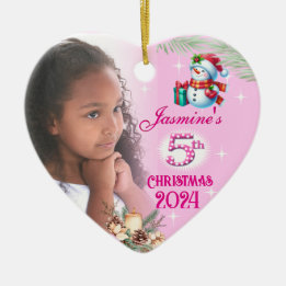 Décoration En Céramique Cadeau de Noël personnalisé pour fille 5 ans avec
