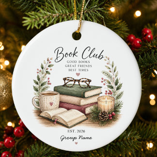 Décoration En Céramique Cadeau de Noël personnalisé pour un club de lectur